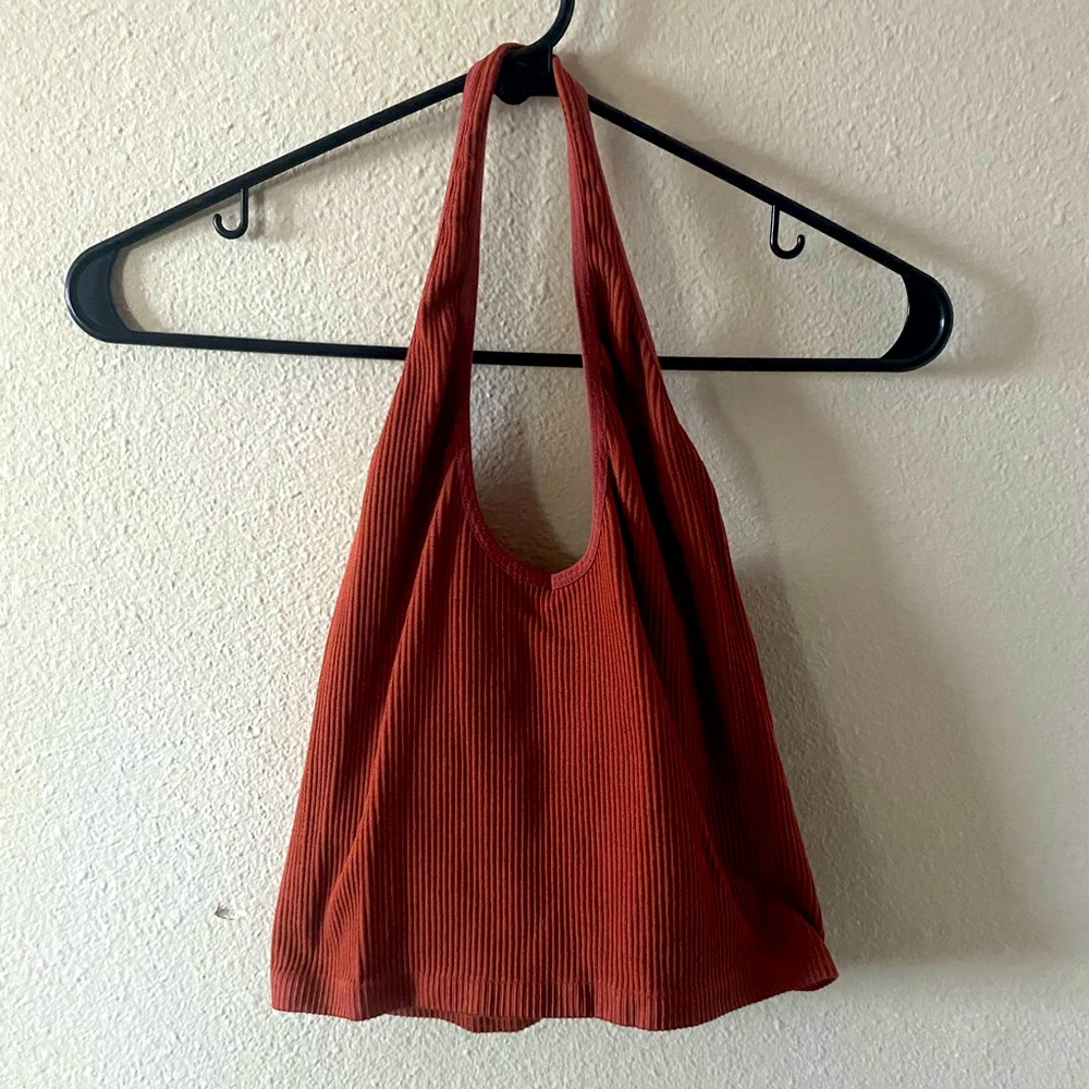 urban outfitters burnt orange halter top